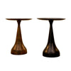 Side-by-side product view comparing the matte black ebony finish with the natural walnut wood finish variant