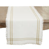 Fringed Stripe Table Runner - Natural