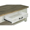 High-angle view focusing on the smooth metal glides of the fully extended storage drawer