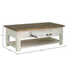Product shot of the Provence coffee table with dimensional markers for height, width, and depth