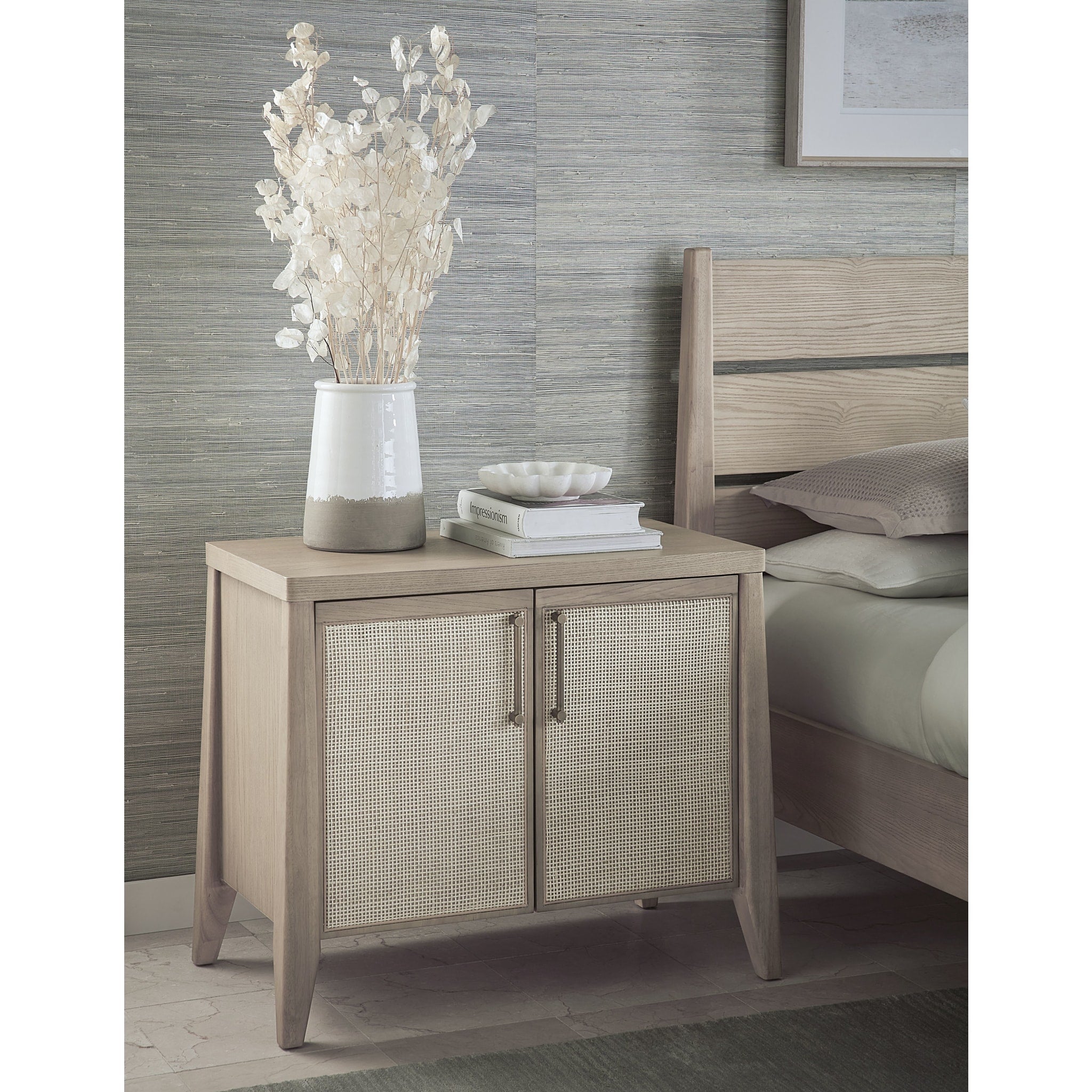 Nettie Two Door Ash Wood Bachelor Chest in Ginger and Natural Cane-thumbmail-6