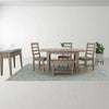 Lifestyle shot showcasing the console table styled with a matching Irish Coast extension dining set and storage bench