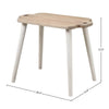 Product view highlighting the 23.6 inch height, 25.6 inch width, and 15.6 inch depth dimensions of the Juliet table