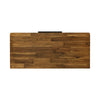 Top-down perspective view showcasing the expansive solid wood surface and natural grain texture