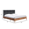 Perspective line drawing of the king-size Remix bed frame indicating the 80 inch width and 45 inch headboard height