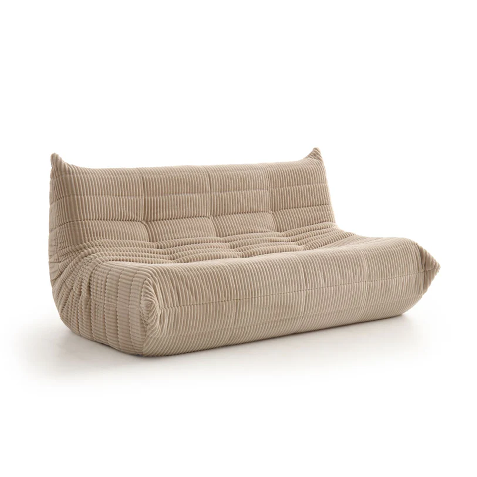 Rigo modular corduroy sofa in beige, low profile ultra comfy design