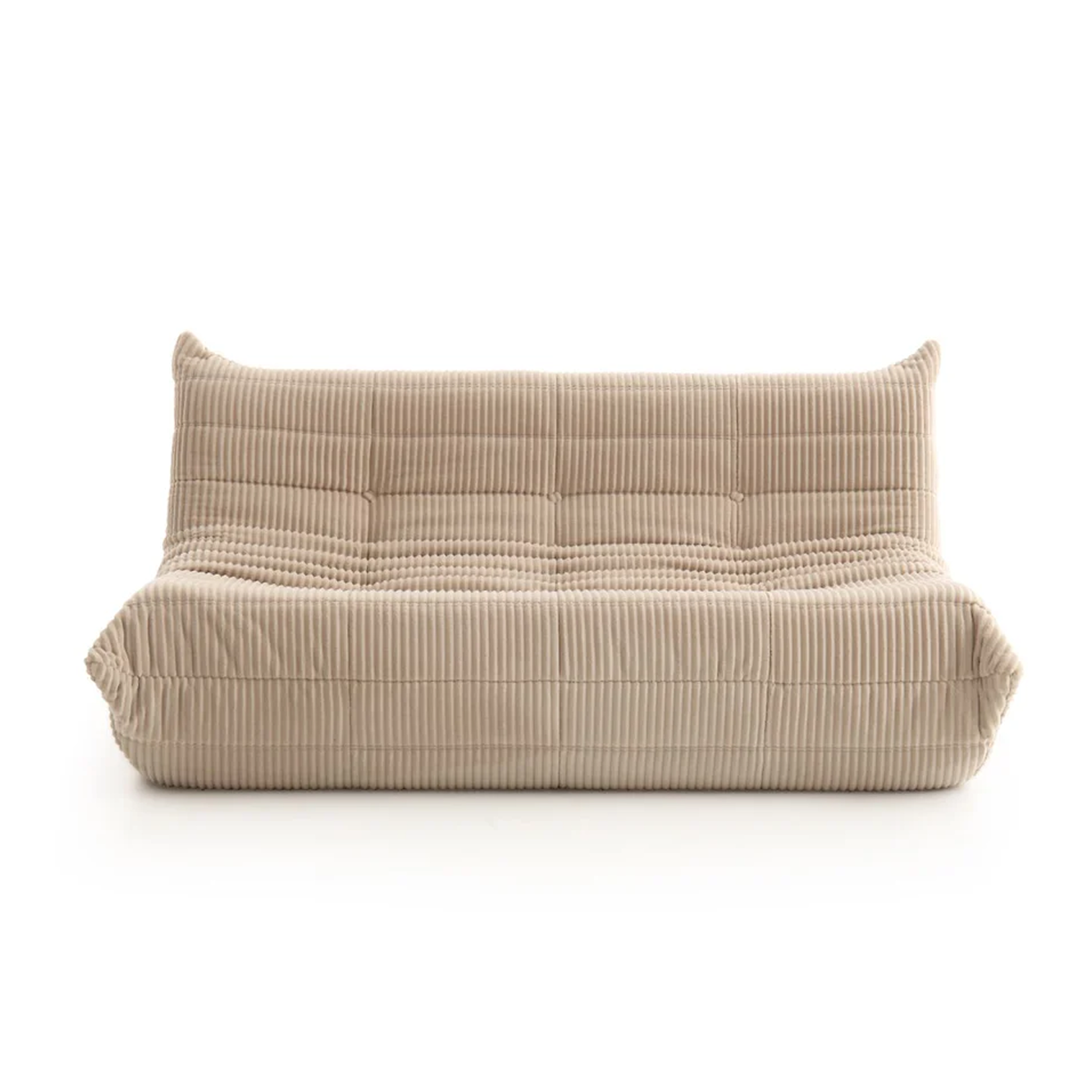 Rigo modular corduroy sofa in beige, low profile ultra comfy design