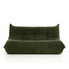 Rigo sofa in forest green corduroy fabric, modern low profile modular sofa