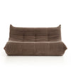 Front view of Rigo sofa in mocha corduroy upholstery, modular lounge sofa