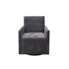 High-angle front view emphasizing the generous seating area and soft textured fabric