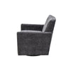 Side profile showcasing the clean vertical lines and the low-profile circular swivel base