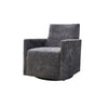 Three-quarter perspective of the Riley chair highlighting its deep seat and structured architectural lines