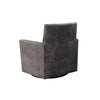 Rear angled view demonstrating the uniform upholstery finish and the solid wrap-around backrest