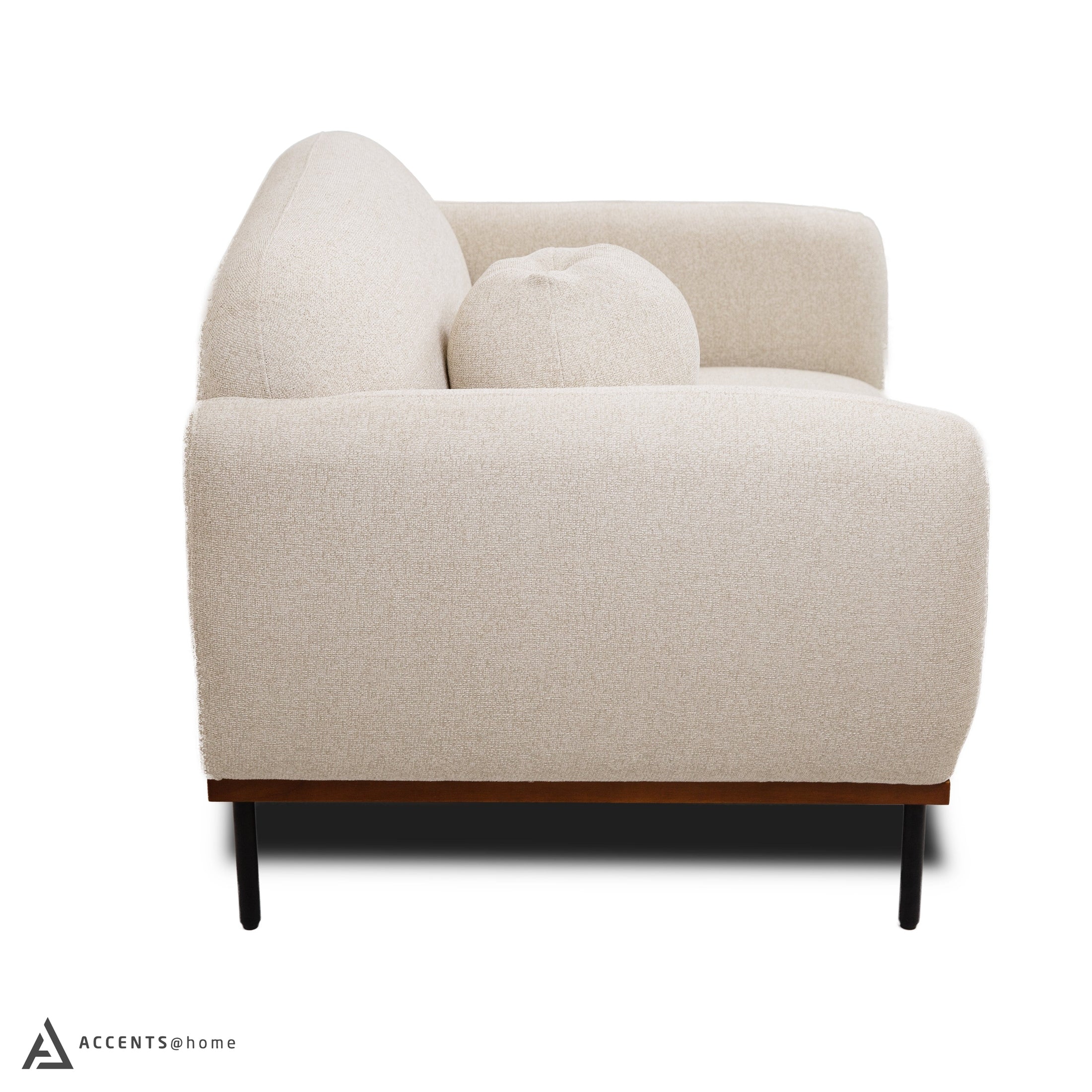 Back view of Rodeo accent chair in beige upholstery