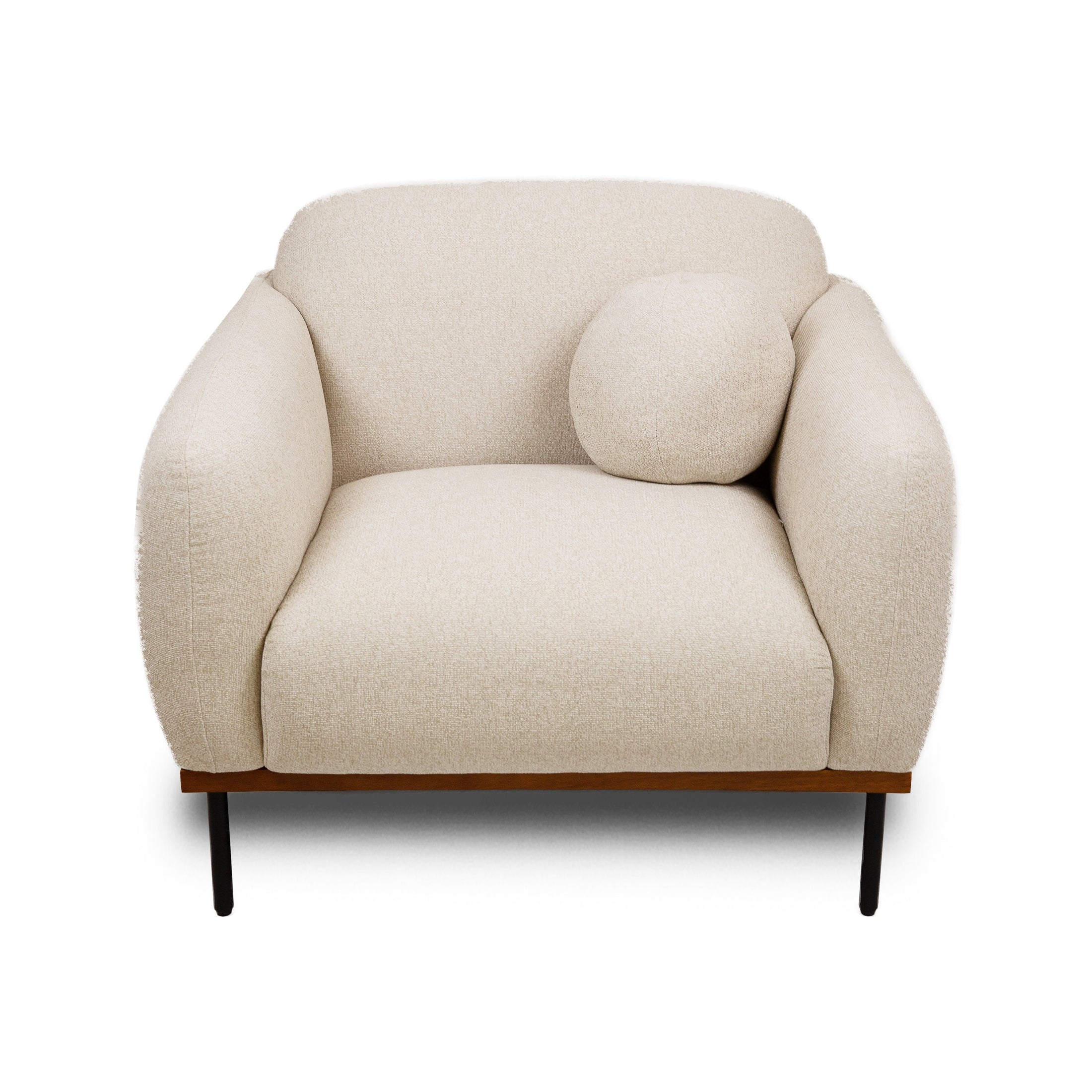 Rodeo accent chair in premium Believe fabric beige by Hygge Design House