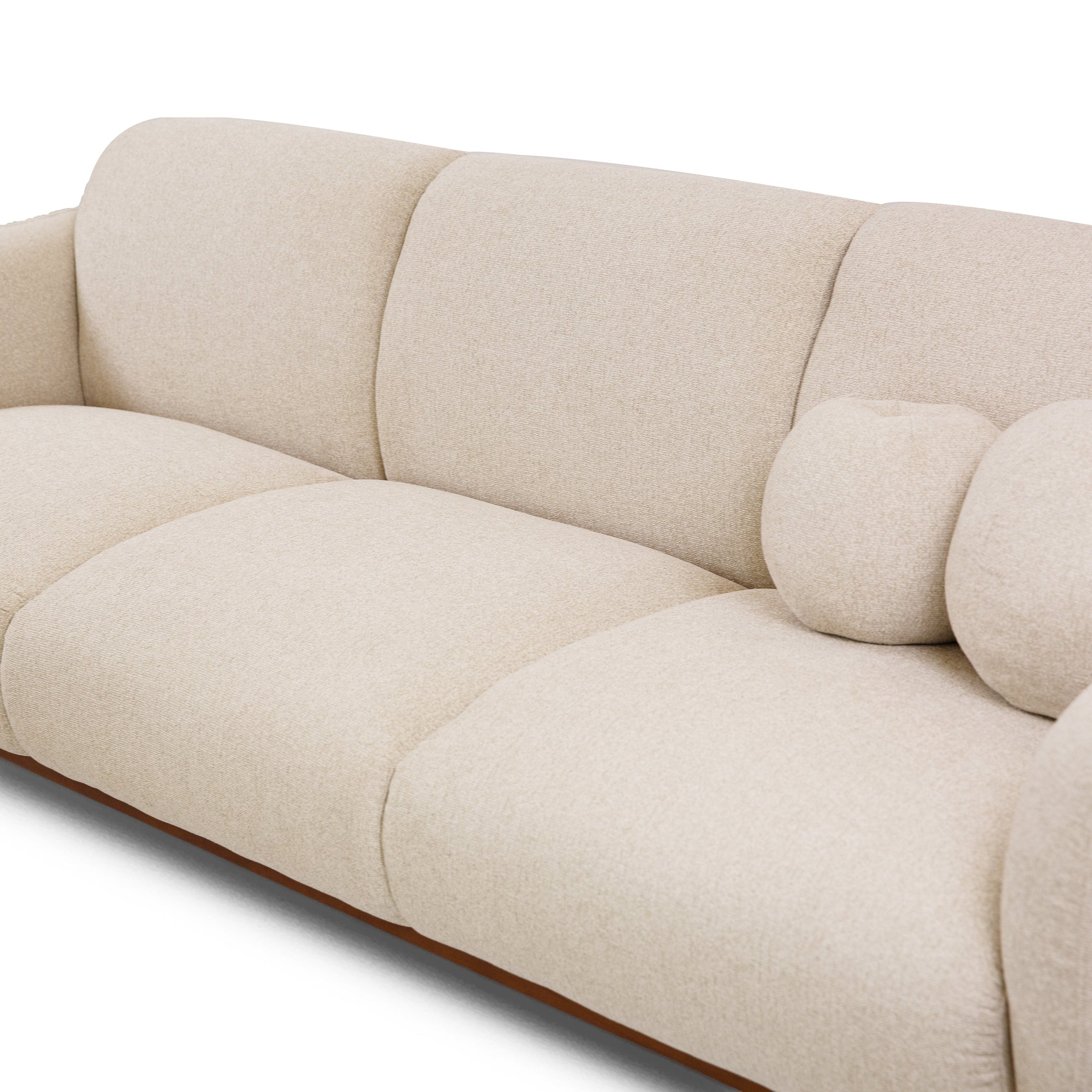 Rodeo Sofa with Premium Believe Fabric in beige, modern minimalist 3 seater sofa