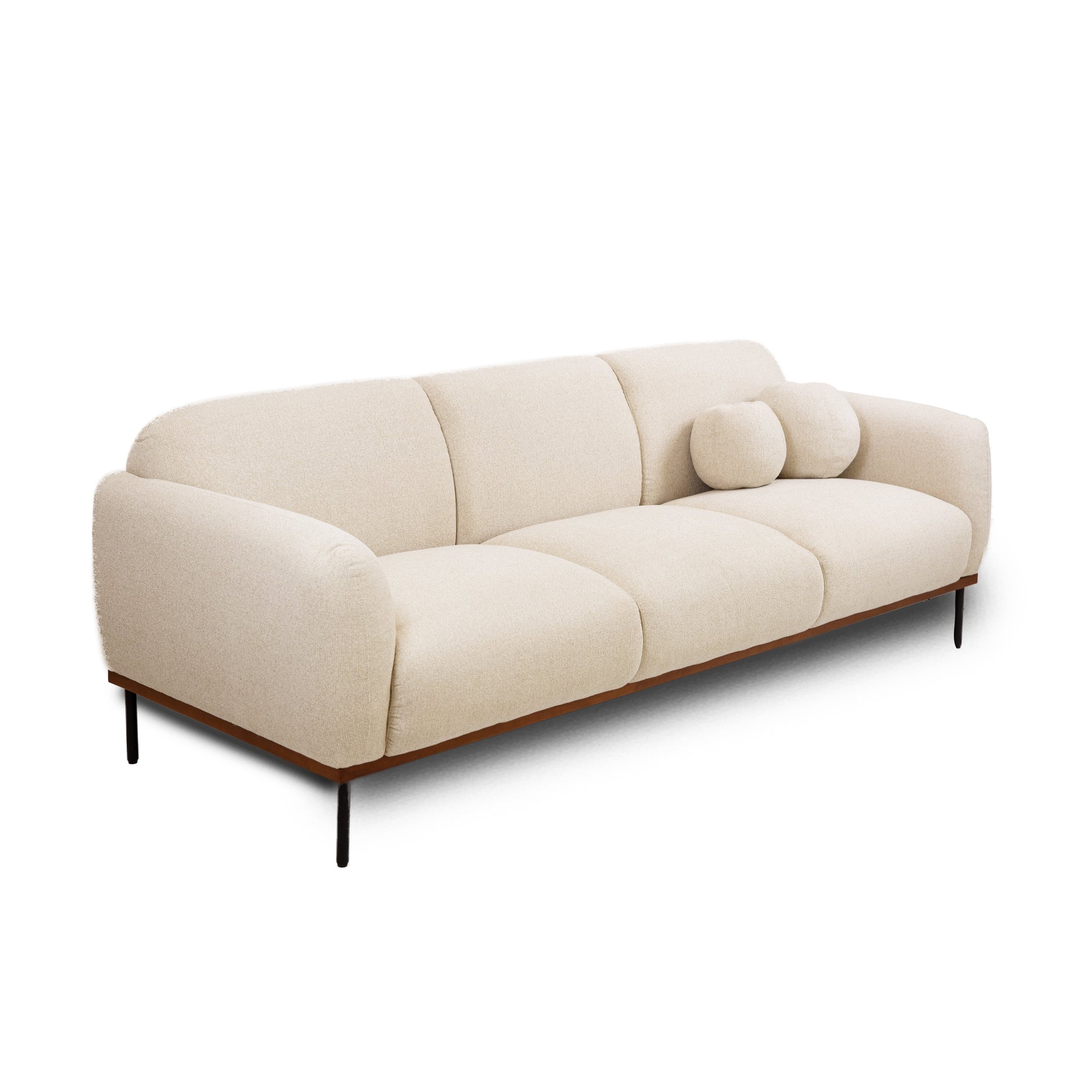 Rodeo Sofa with Premium Believe Fabric in beige, modern minimalist 3 seater sofa