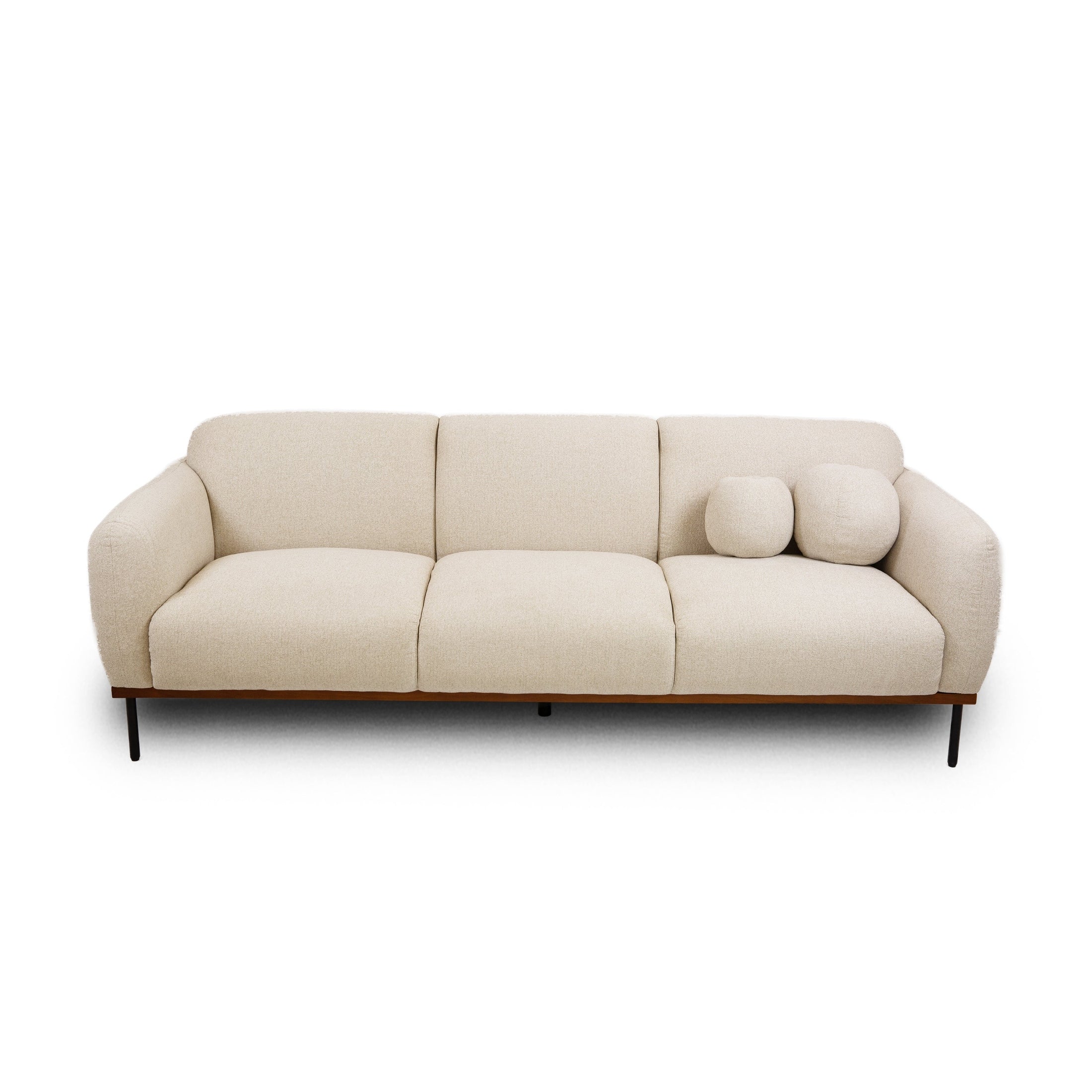 Rodeo Sofa with Premium Believe Fabric in beige, modern minimalist 3 seater sofa