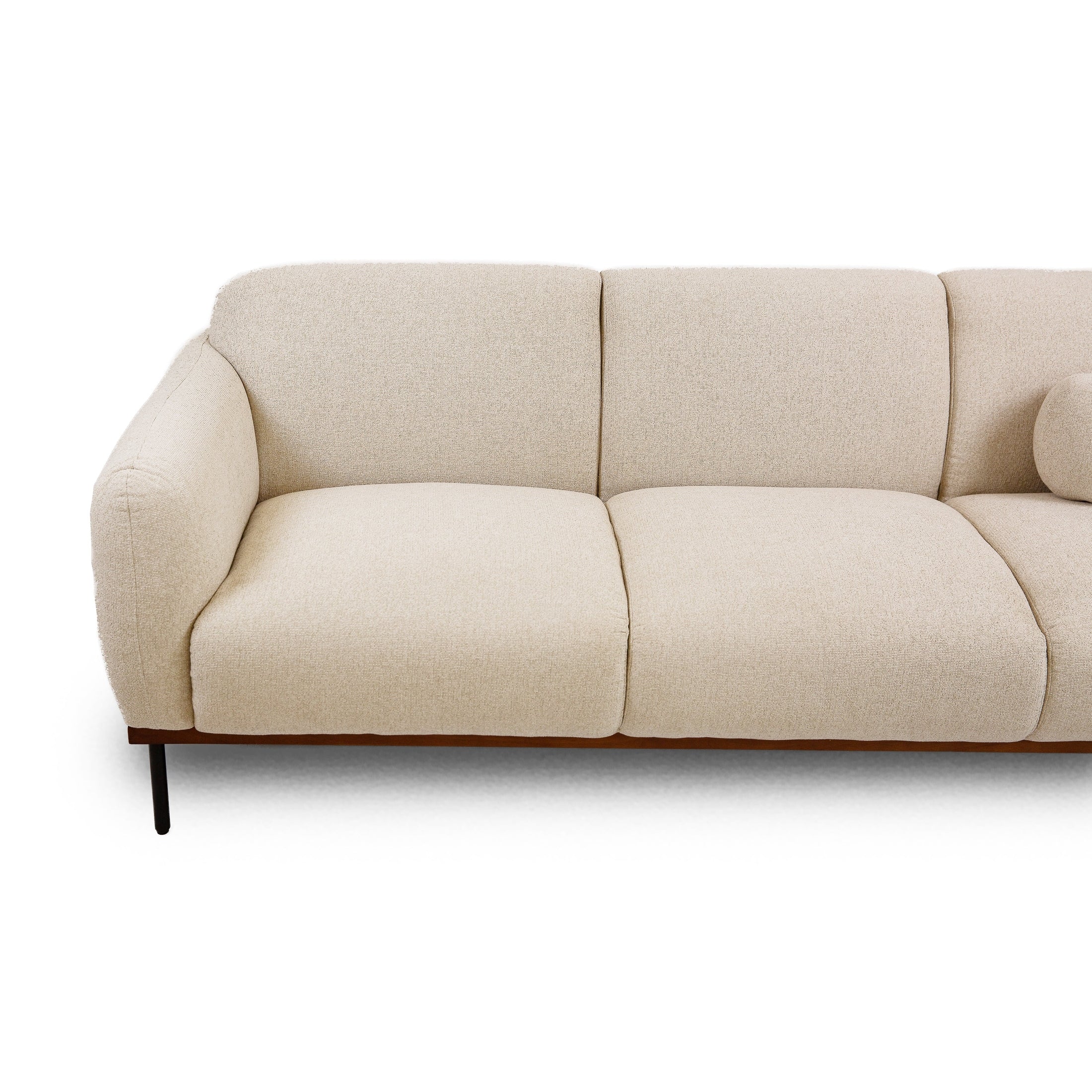 Rodeo Sofa with Premium Believe Fabric in beige, modern minimalist 3 seater sofa