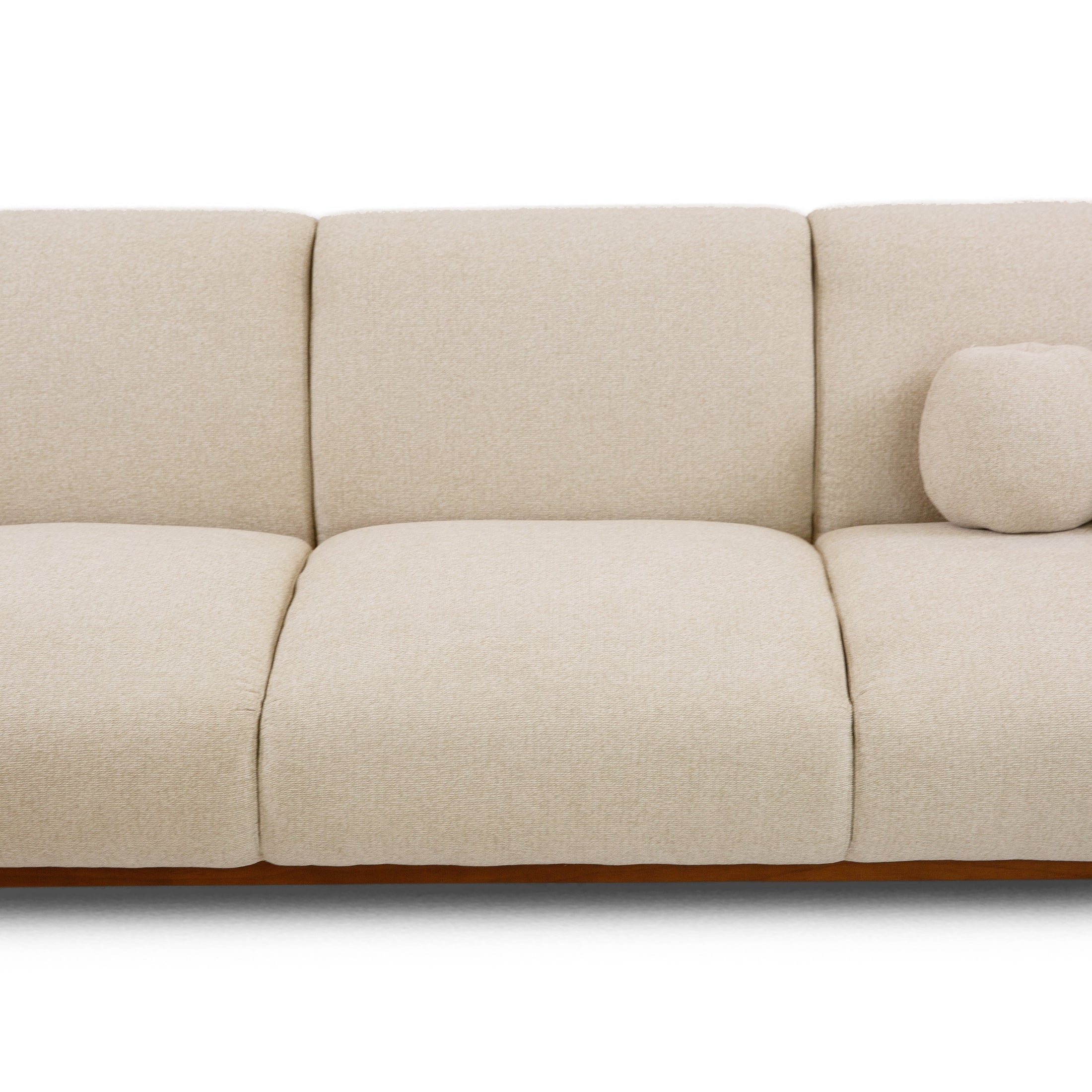 Rodeo Sofa with Premium Believe Fabric in beige, modern minimalist 3 seater sofa