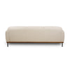 Side view of Rodeo Sofa in beige fabric with sleek metal legs