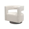 Three-quarter view of the Romer chair highlighting the unique horizontal cut-out backrest design
