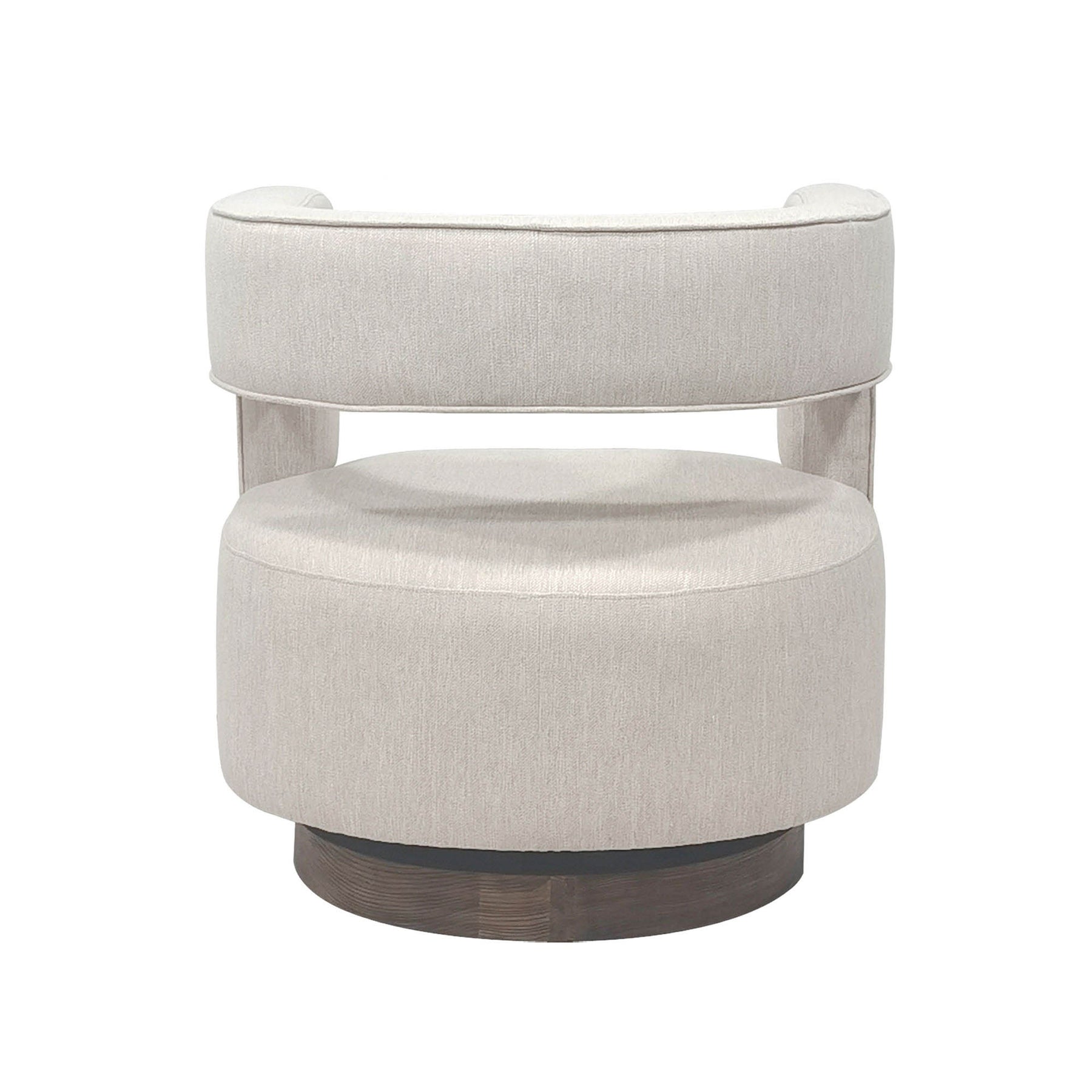Direct rear view emphasizing the clean lines of the cut-out and the symmetrical upholstered frame