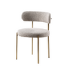 Ronda Boucle Fabric Dining Chair Brushed Brass - Taupe