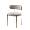Ronda Boucle Fabric Dining Chair Brushed Brass