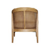 Direct rear view of the Rosa chair showcasing the woven cane backrest and solid oak frame