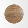 Top-down view of the Rosie coffee table focusing on the organic wood grain and circular plank construction