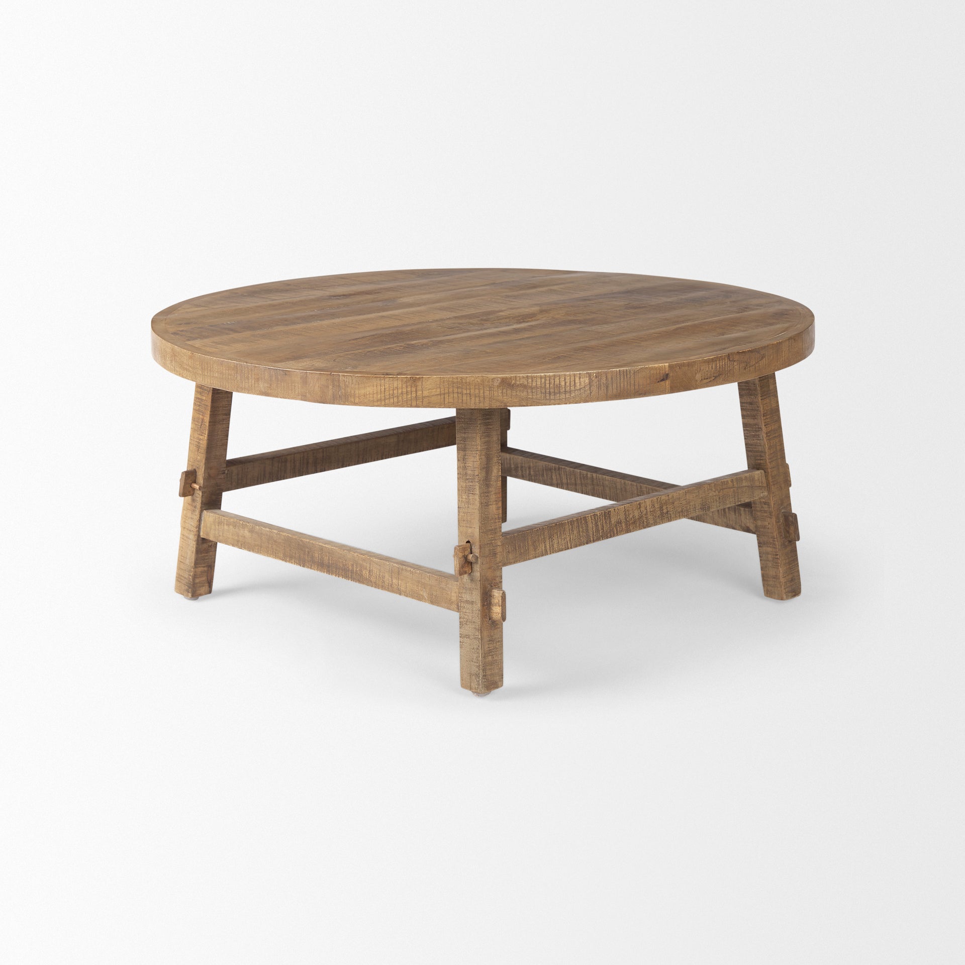 Alternative angled shot showcasing the warm wood tones and handcrafted aesthetic of the Rosie table