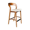 Front-angled view of the Rotondo modern counter stool with integrated footrest