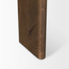 Detailed view showcasing the rich vertical wood grain and smooth finished surface of the solid dark brown wood legs