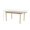 Technical diagram indicating the 30-inch height and 62-inch length of the light oak rectangular dining table