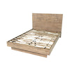 High-angle perspective view showcasing the integrated wooden slat support system and sturdy internal frame