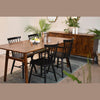 setup-with-buffet	Lifestyle shot featuring the sideboard and dining table from a distance highlighting the room's open-concept design