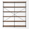 Straight-on front view highlighting the symmetrical dual-column design and cross-back support of the industrial shelving unit