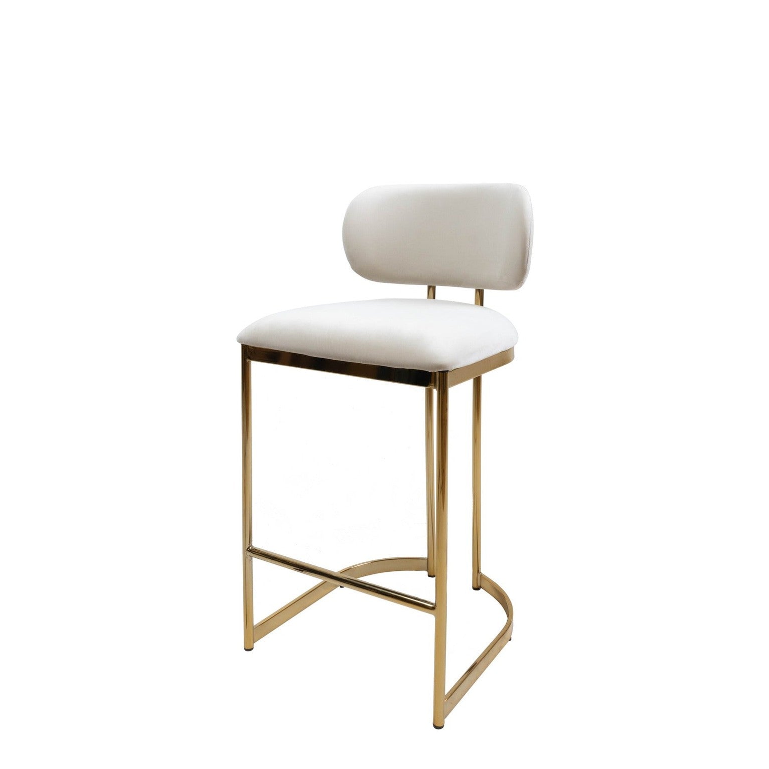 Aiden Gold & Cream Velvet Counter Height Stool