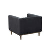 Rear angled view demonstrating the uniform velvet upholstery and wrap-around back design