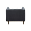 Direct back view highlighting the smooth finish and architectural presence of the Sage armchair