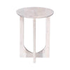 Straight-on front view showcasing the symmetrical U-shaped architectural cutouts and clean lines of the light wood pedestal base