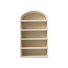 Wide-angle front view showcasing the symmetrical five-tier storage layout and minimalist plaster-style aesthetic