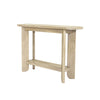 Three-quarter perspective view highlighting the clean lines and smooth natural wood grain of the Haru console