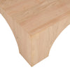 Close-up macro shot focusing on the precise mitered corner joints and the smooth transition of the natural oak wood grain