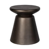 Perspective shot featuring a variant of the table in a dark metallic charcoal finish with a subtle sheen