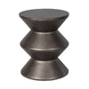 Perspective shot featuring a variant of the table in a dark metallic grey finish with a subtle sheen
