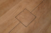Close-up top view showcasing the organic wood grain and decorative diamond-shaped wood inlay