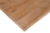 Angled close-up focusing on the substantial thickness and clean rectangular edge of the solid wood tabletop