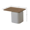 Sereno side table dimensions showing 24 inch width and 20 inch height